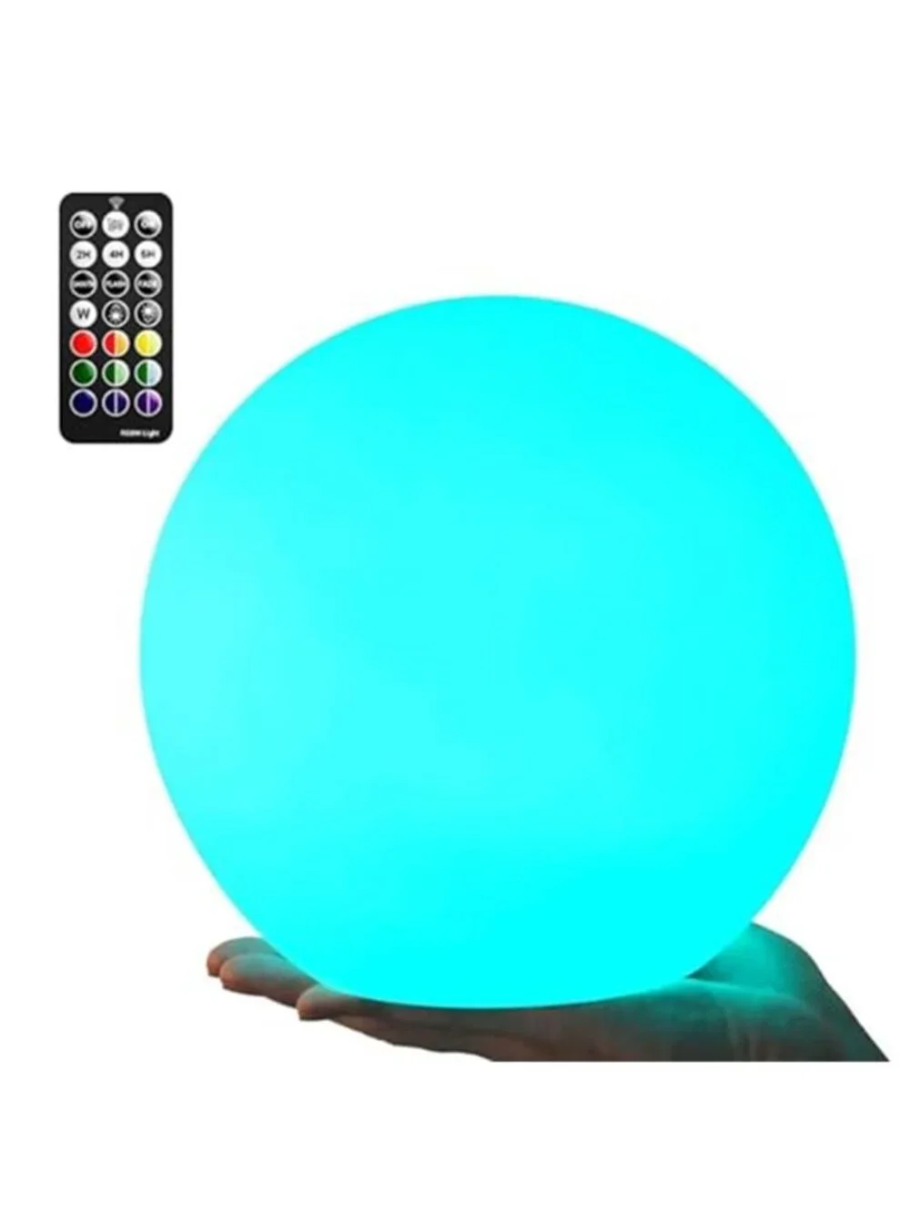 8-inch LED Night Light Ball: 16 RGB Colors and Dimmable Globe Light with Remote